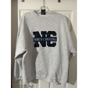Vintage North Carolina Crewneck Sweatshirt Sz XXL USA 90s Plaid